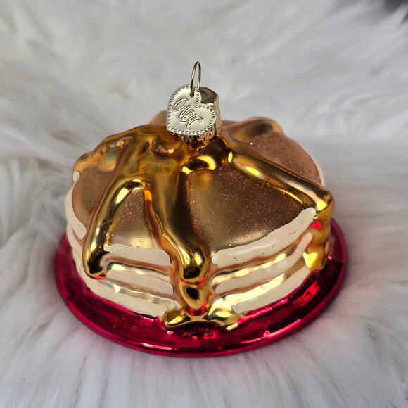 Old World Christmas Short Stack of Pancakes Blown Glass Ornament Foodie - Picture 1 of 6
